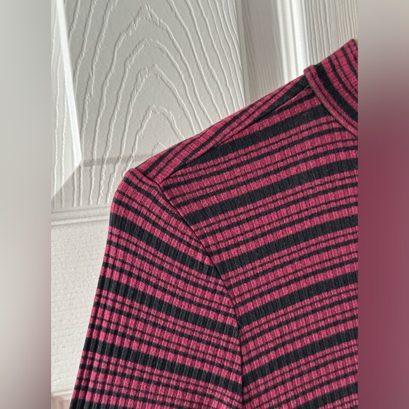 Final Touch Ribbed Super Soft Long Sleeve Mini Dress Size Large Color Burgundy - Picture 6 of 11